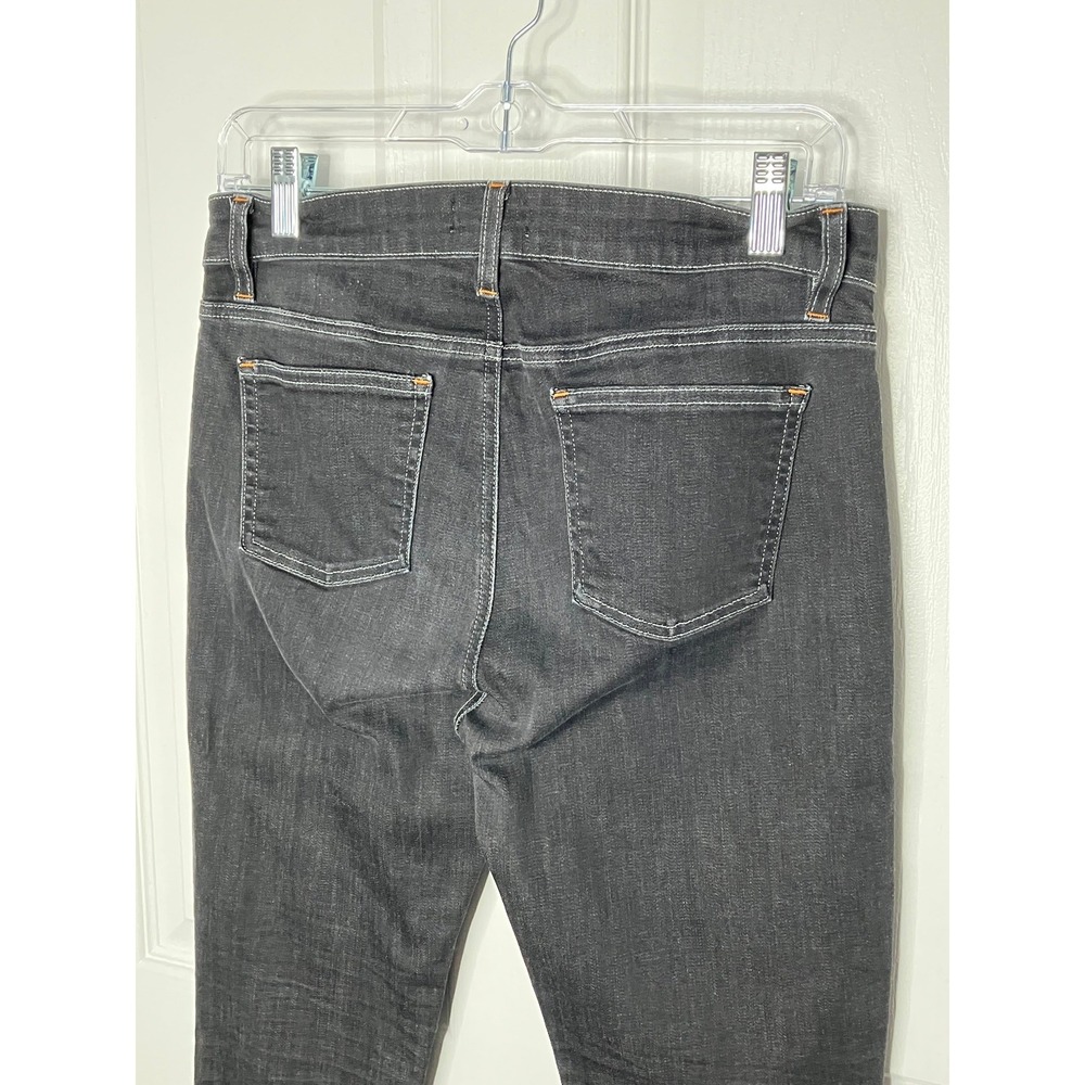 Eileen Fisher Black Denim Taper‎ Leg Jean Contrast Stitching Cotton Size 4 - Picture 3 of 5